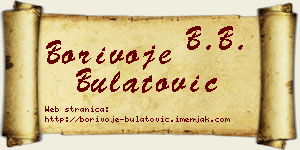 Borivoje Bulatović vizit kartica
